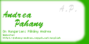 andrea pahany business card