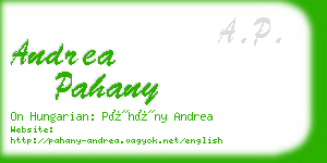 andrea pahany business card